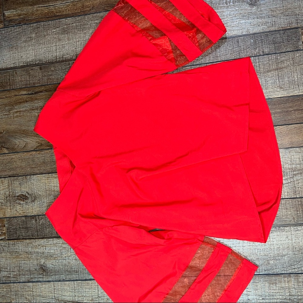Red Flair sleeve shirt